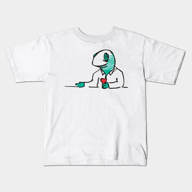 THE LOVING LIZARD Kids T-Shirt by Mounstritos